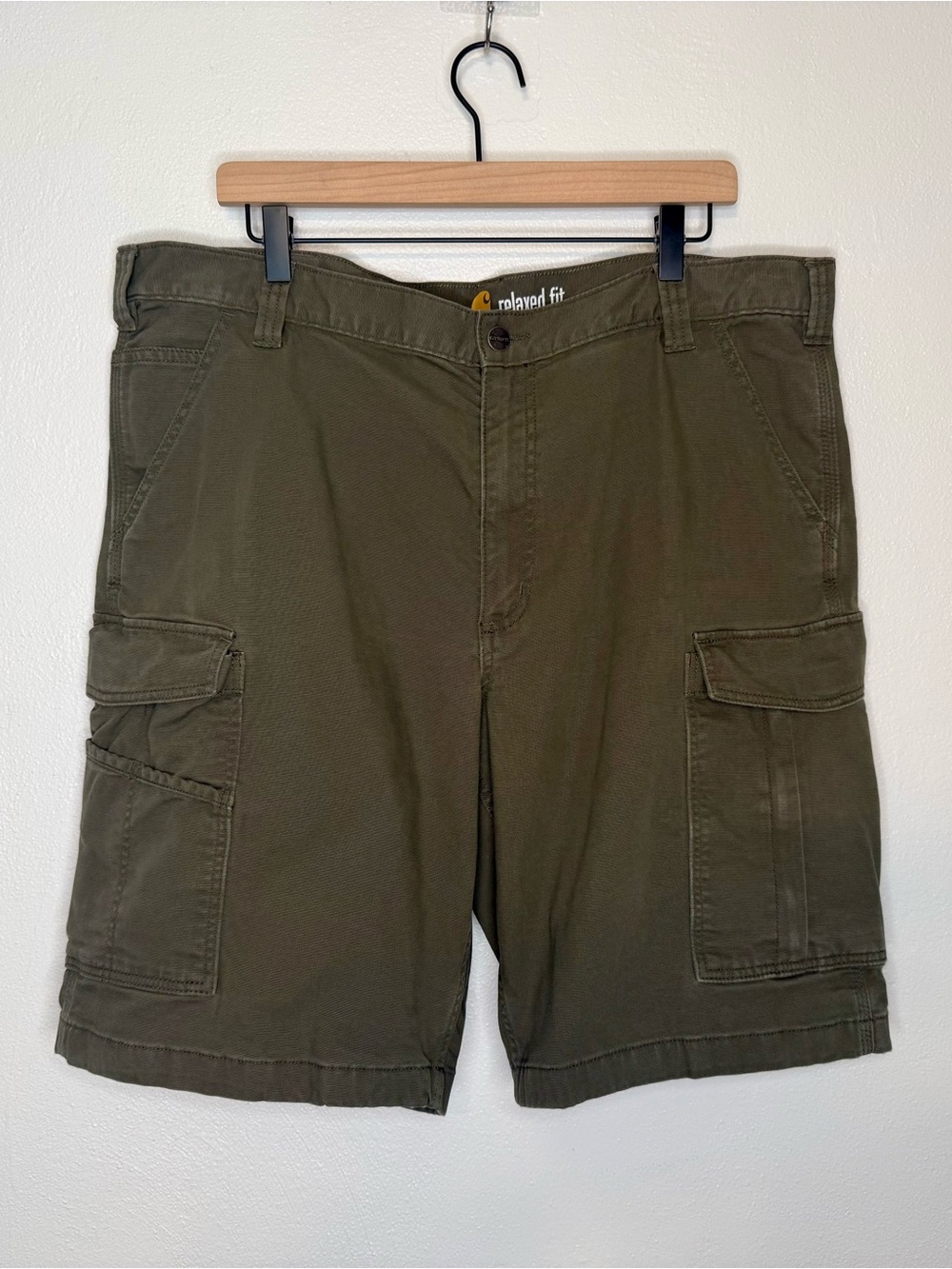 Carhartt Men's Sz 40 Relaxed Fit Canvas Cargo Shorts Green Olive Workwear 103542